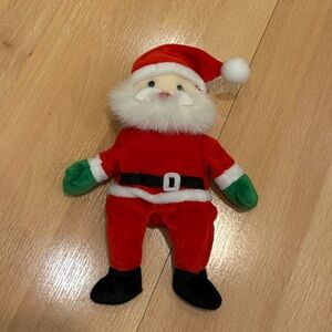 Festive Santa Plush with Green Gloves by Ty